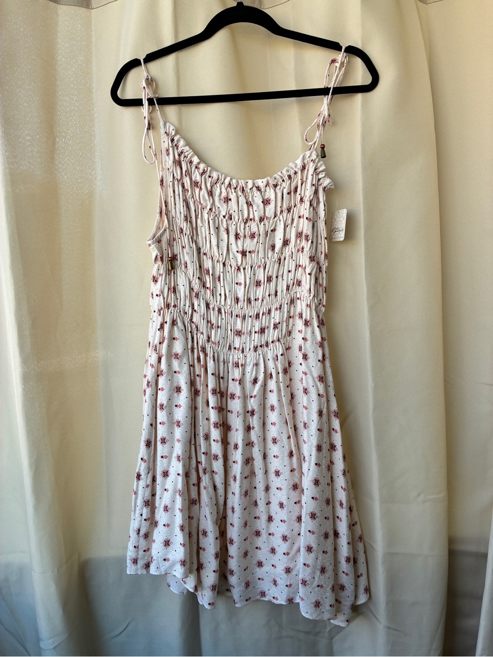 Free People ivory combo Clementina mini dress size S